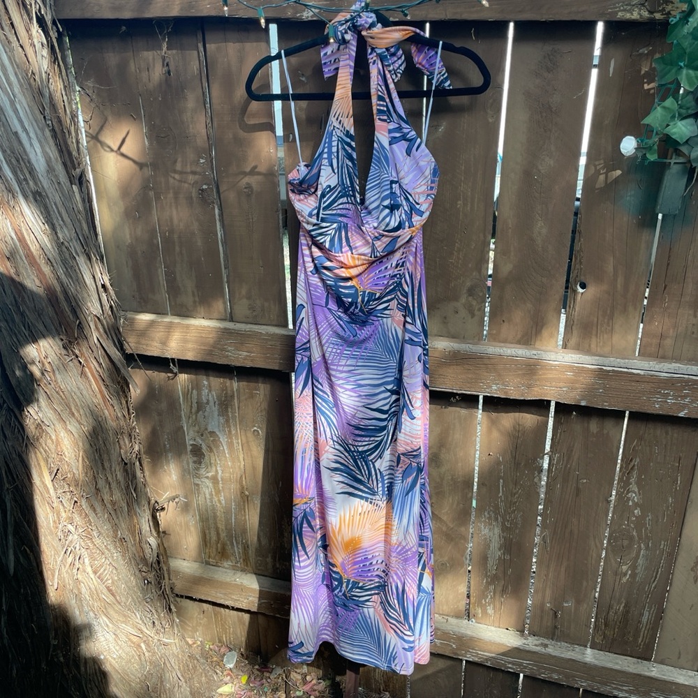 VENUS Multicolor Leaf Print Dress